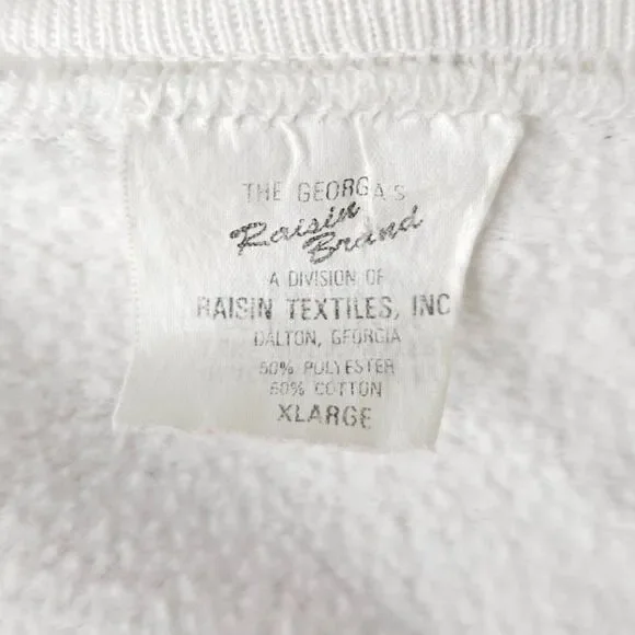 Christmas Sweatshirt Mens Size Large Vintage 90s Santa Claus Reindeer Houses - Picture 7 of 8